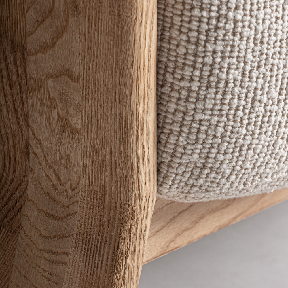 Natural Oak Frame Padded Armchair | Vical Home Nara