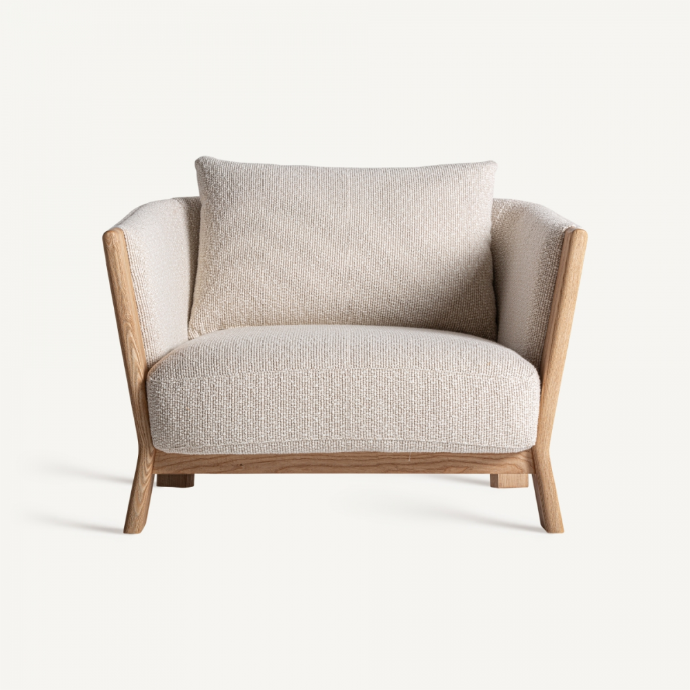 Natural Oak Frame Padded Armchair | Vical Home Nara