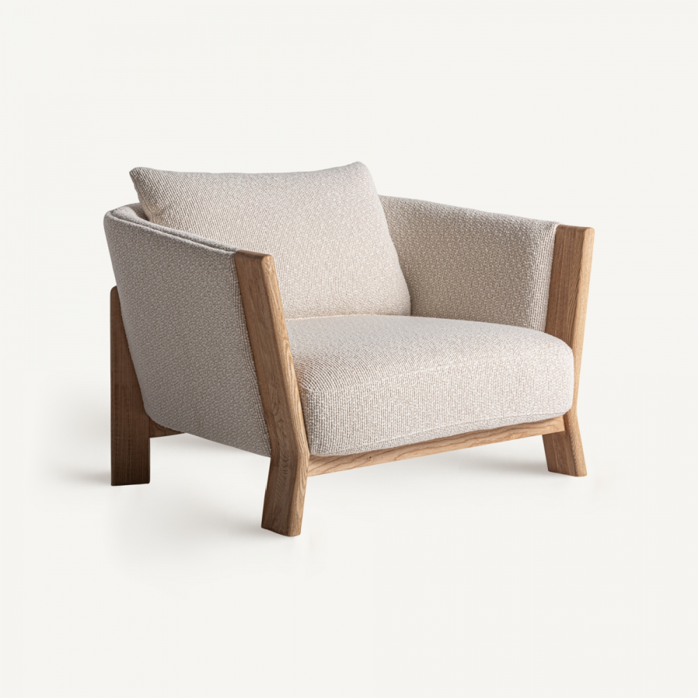 Natural Oak Frame Padded Armchair | Vical Home Nara